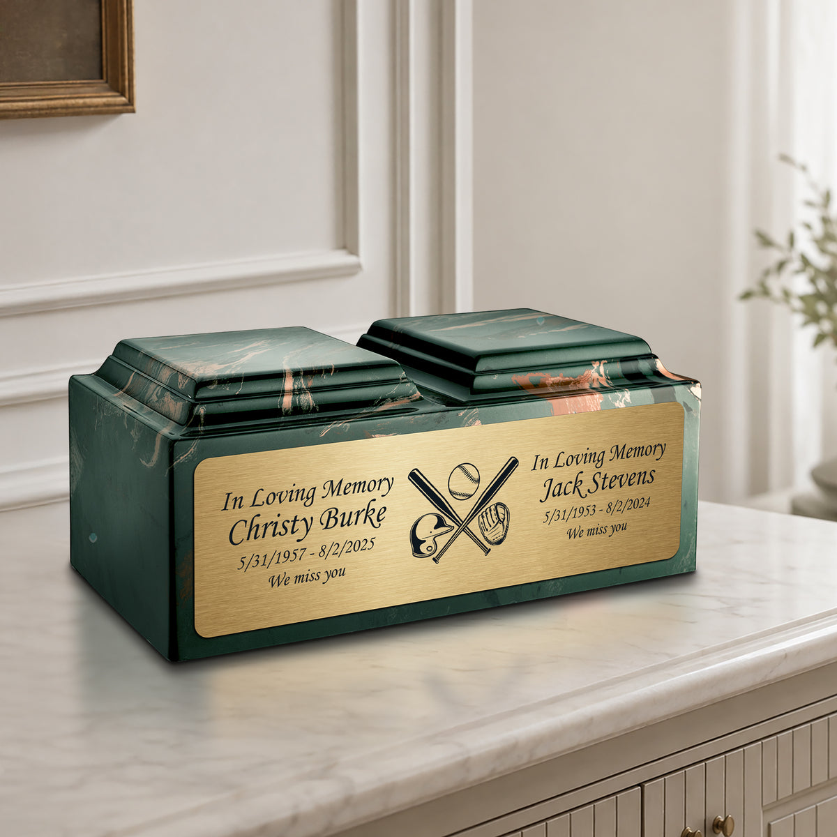 Adult Companion Custom Printed Camo Baseball Cultured Marble Urns by MacKenzie