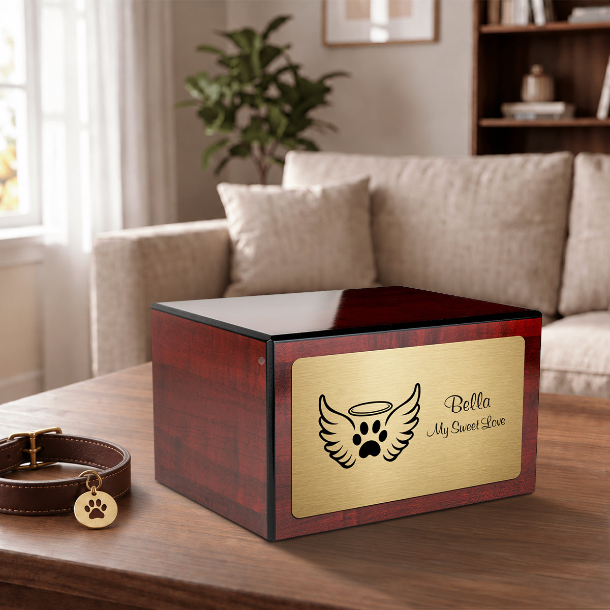 Heritage Cherry Angel Wings Large Pet Cremation Box Urn