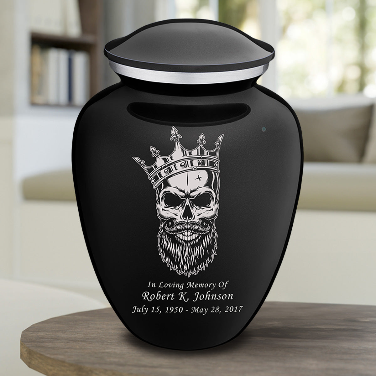 Adult Embrace Black Skull Cremation Urn