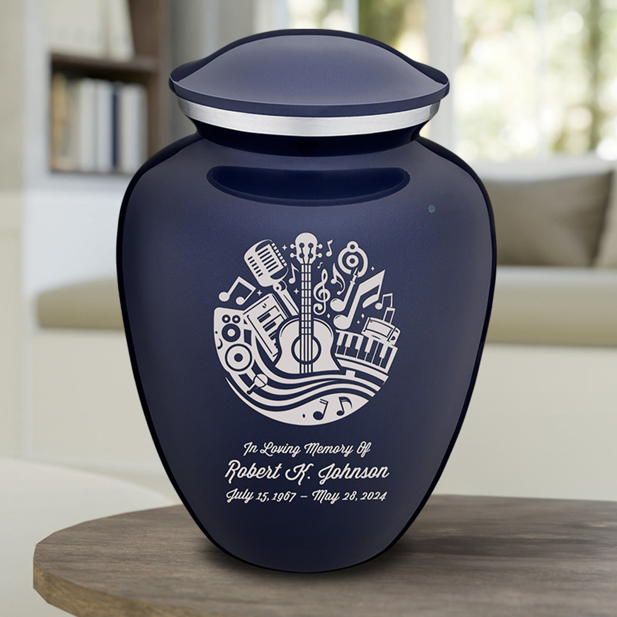 Adult Embrace Cobalt Blue Music Cremation Urn
