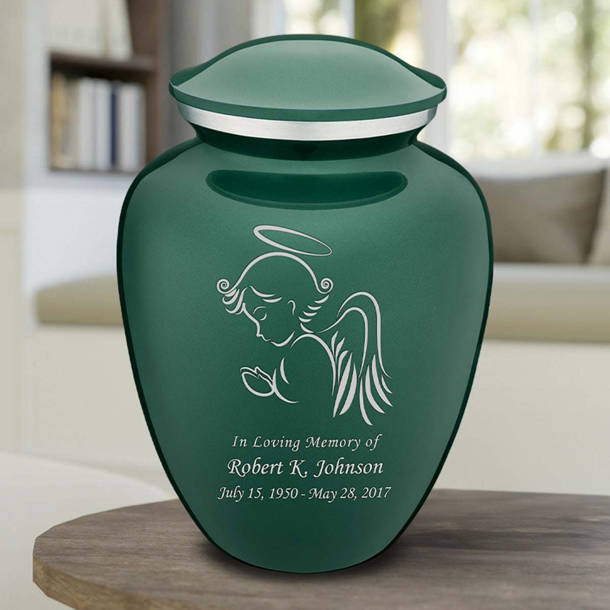 Adult Embrace Green Angel Cremation Urn