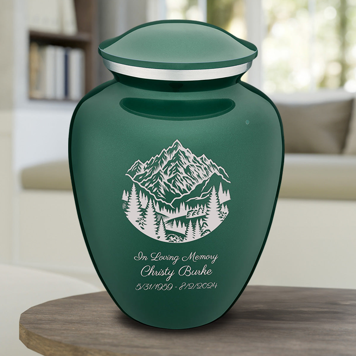 Adult Embrace Green Rocky Mountains Cremation Urn