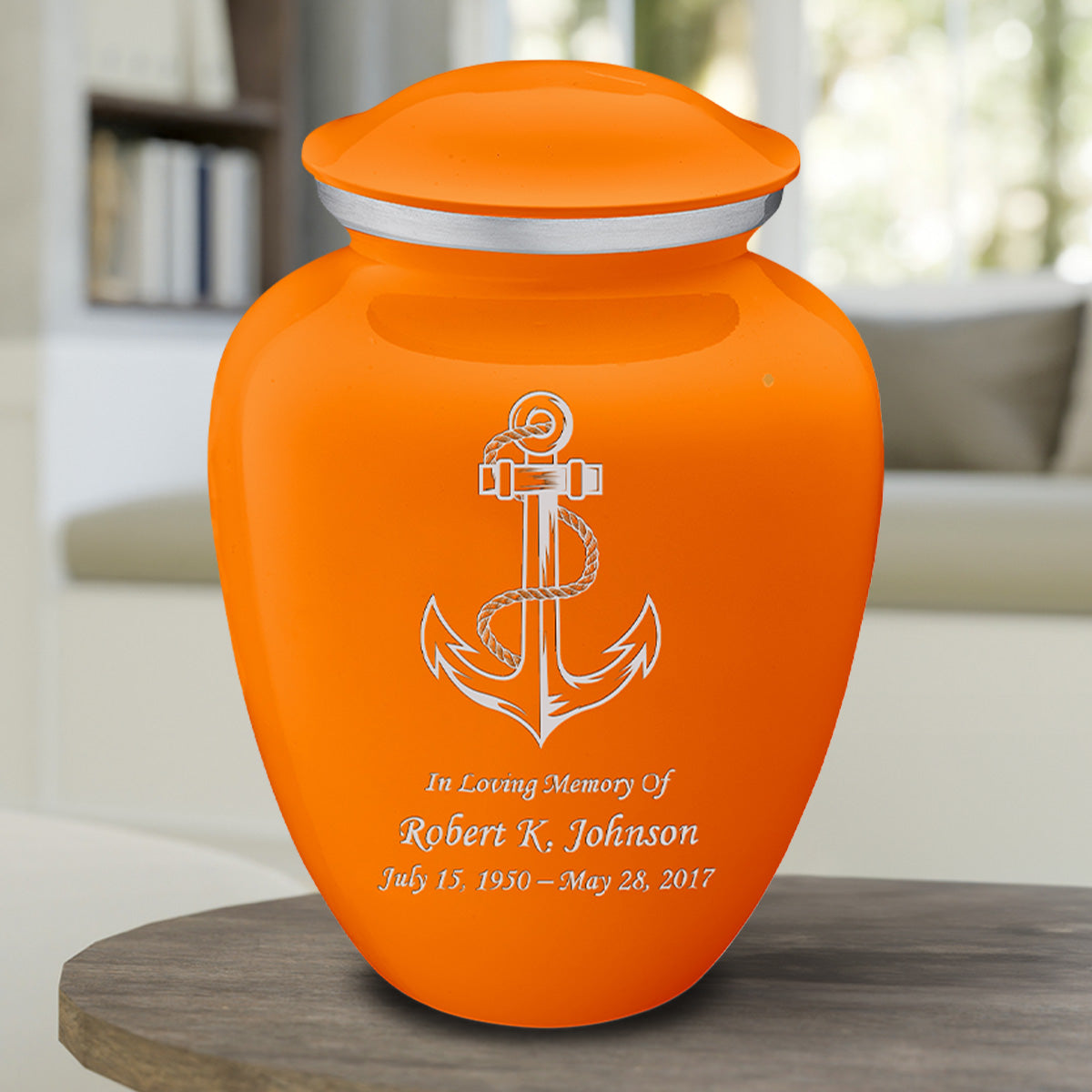 Adult Embrace Burnt Orange Anchor Cremation Urn