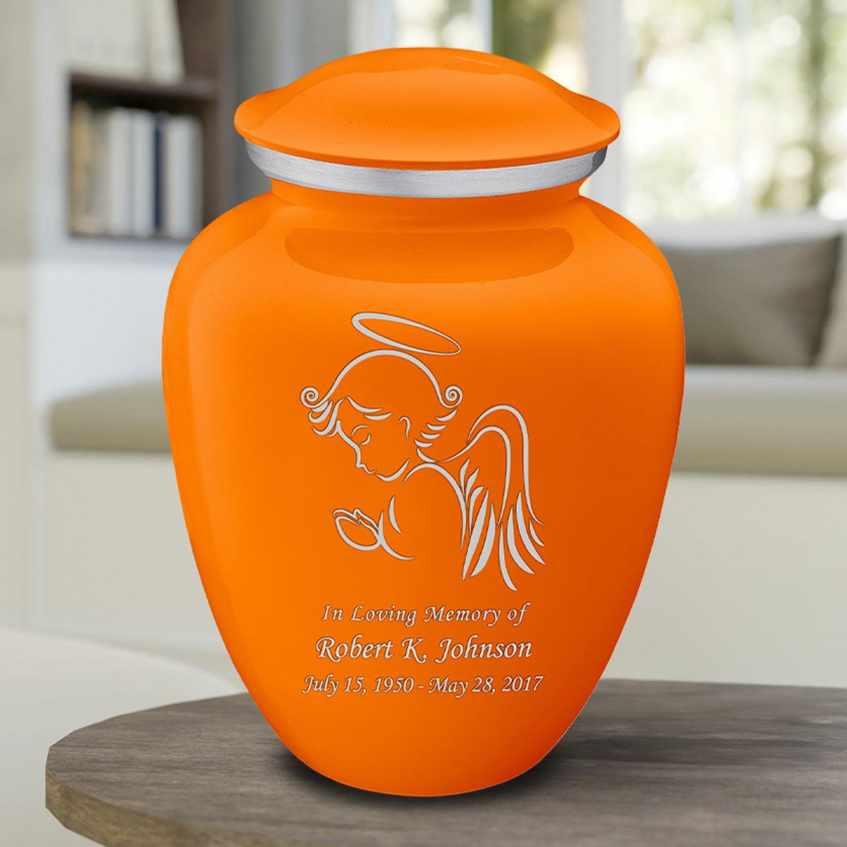 Adult Embrace Burnt Orange Angel Cremation Urn
