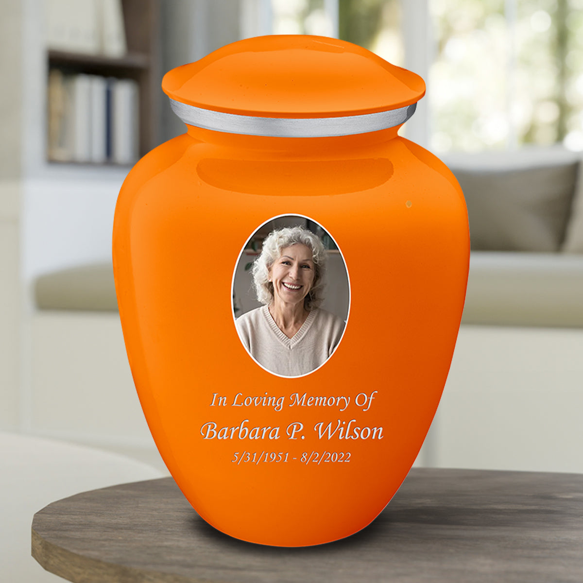 Adult Embrace Burnt Orange Portrait Cremation Urn