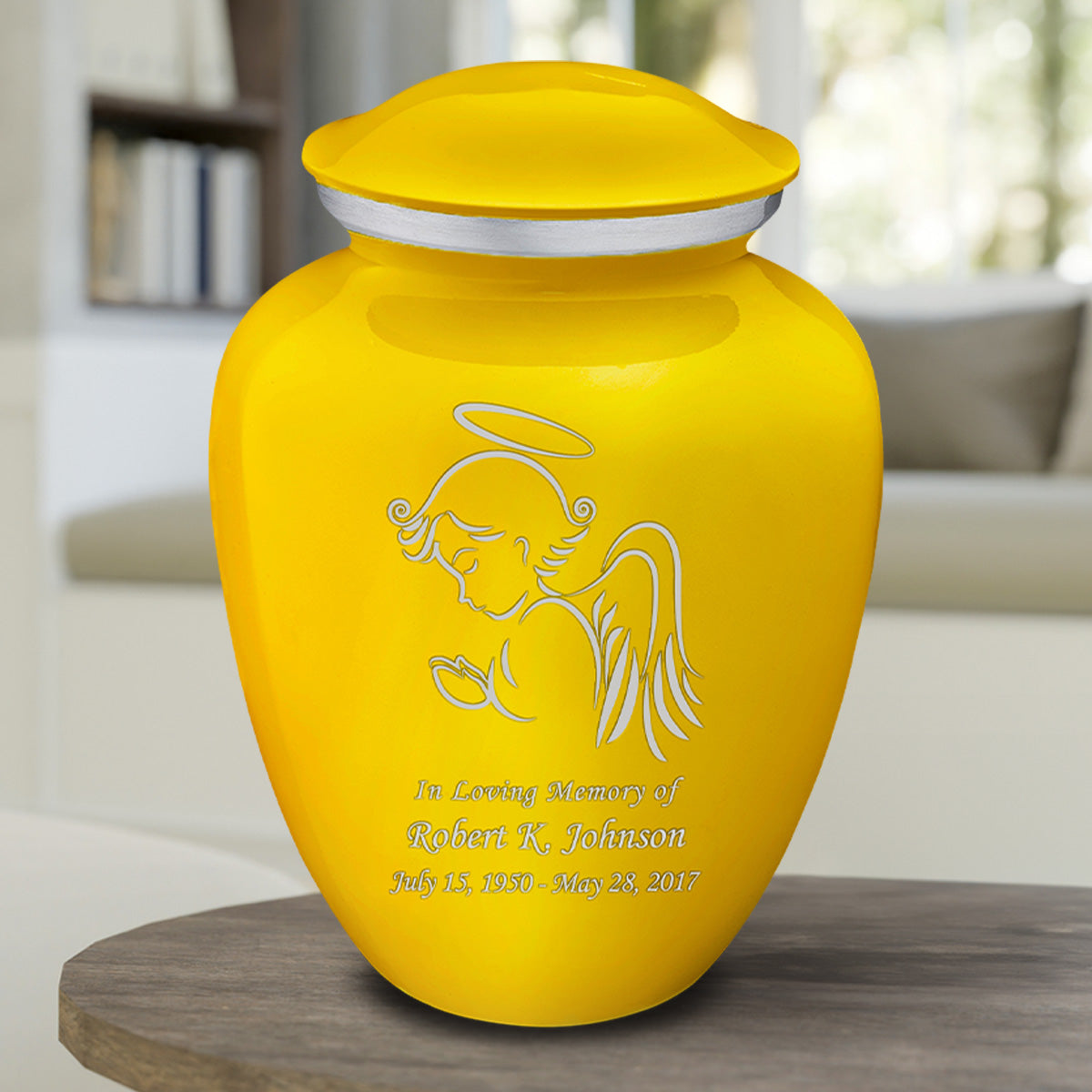 Adult Embrace Yellow Angel Cremation Urn