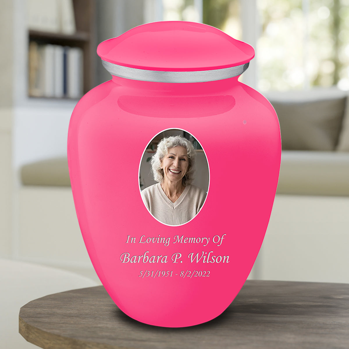 Adult Embrace Bright Pink Portrait Cremation Urn