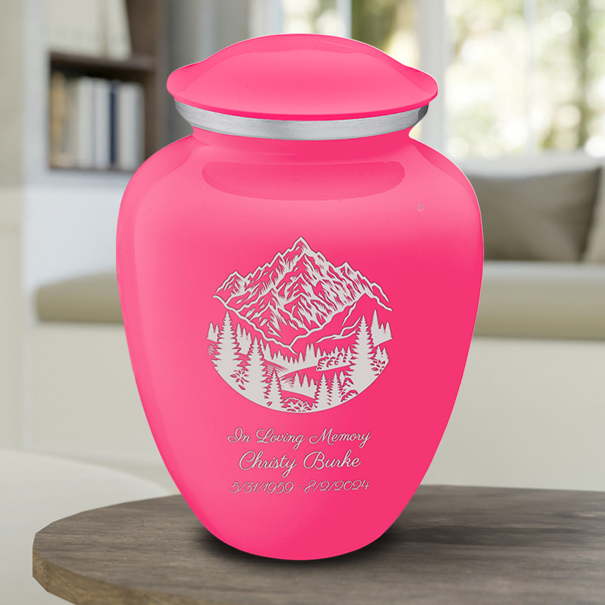 Adult Embrace Bright Pink Rocky Mountains Cremation Urn