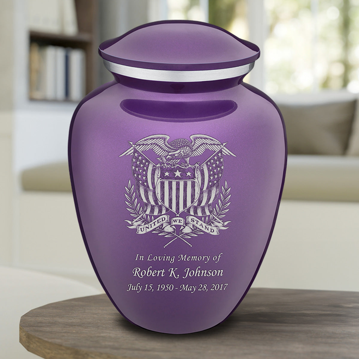 Adult Embrace Purple American Glory Cremation Urn