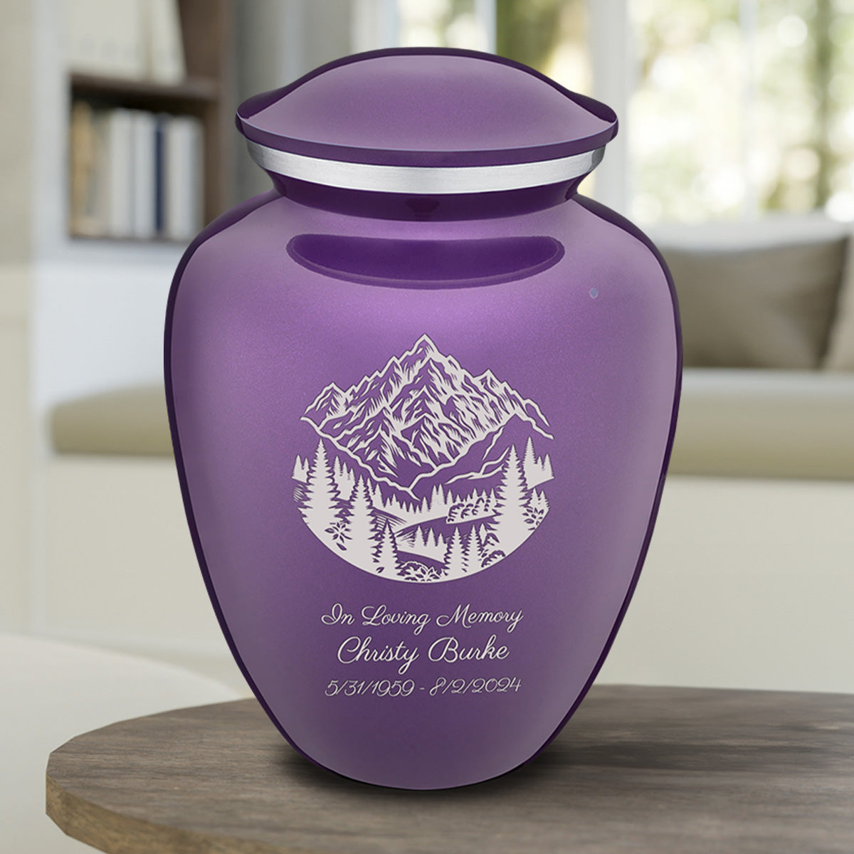 Adult Embrace Purple Rocky Mountains Cremation Urn
