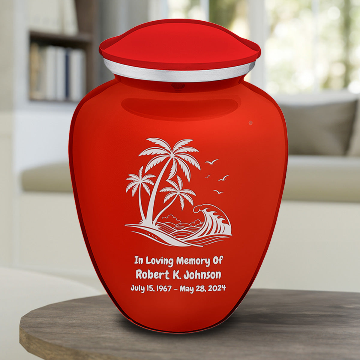 Adult Embrace Bright Red Palm Beach Cremation Urn