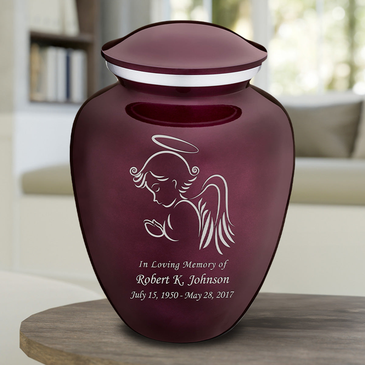 Adult Embrace Cherry Purple Angel Cremation Urn