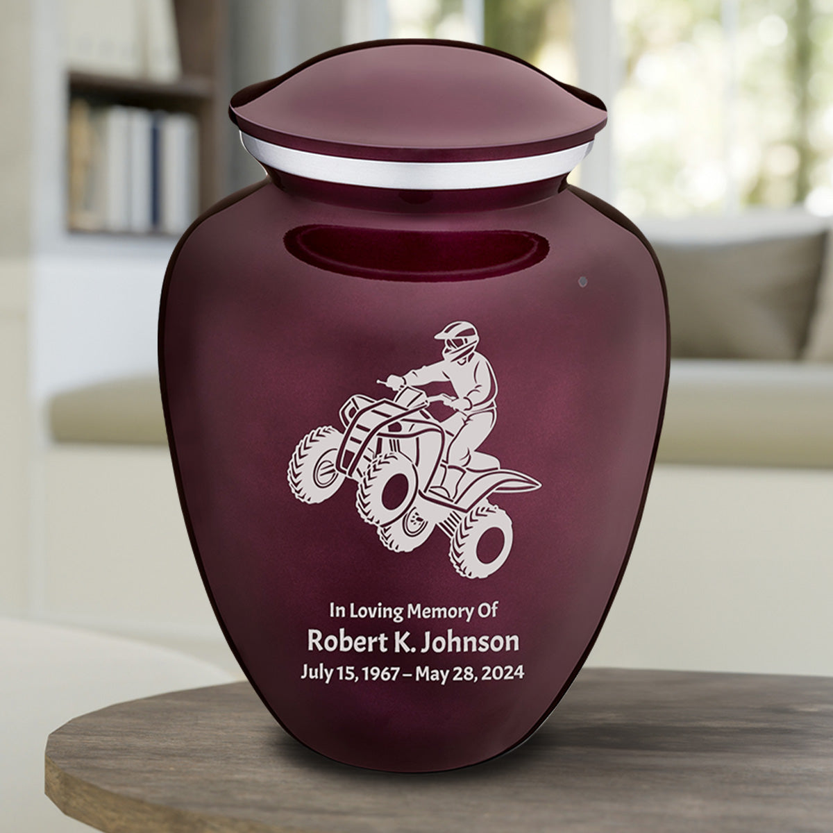 Adult Embrace Cherry Purple ATV Cremation Urn