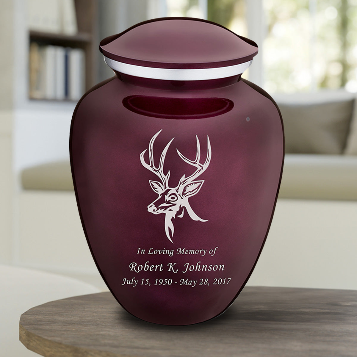 Adult Embrace Cherry Purple Deer Cremation Urn