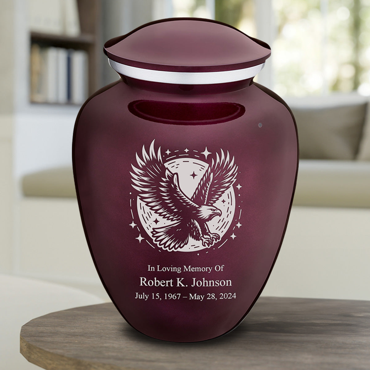 Adult Embrace Cherry Purple Flying Eagle Cremation Urn