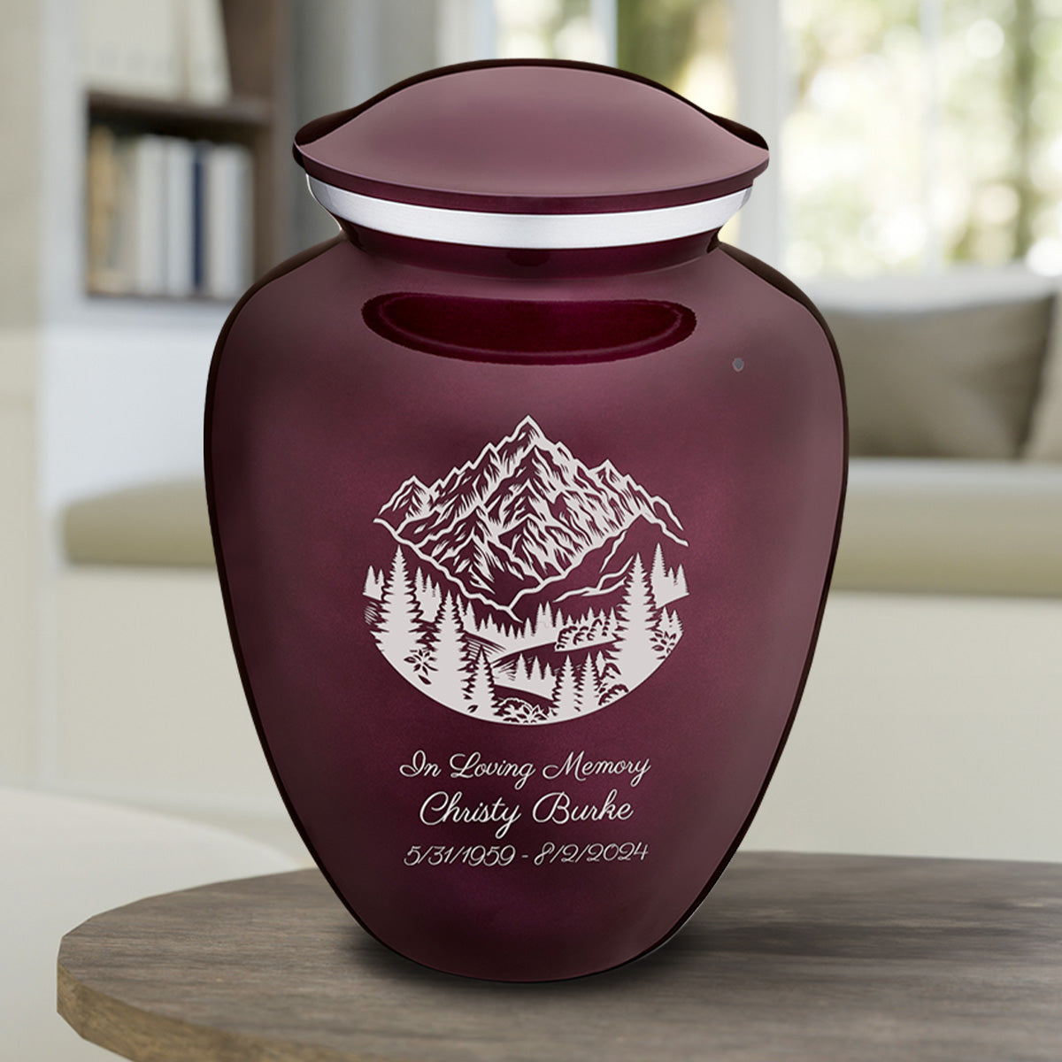 Adult Embrace Cherry Purple Rocky Mountains Cremation Urn