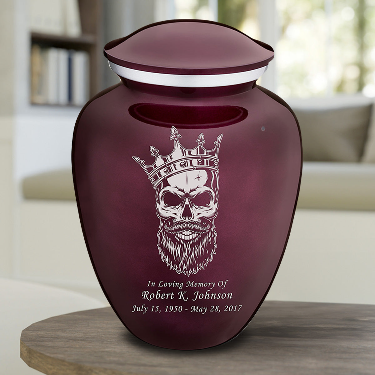 Adult Embrace Cherry Purple Skull Cremation Urn