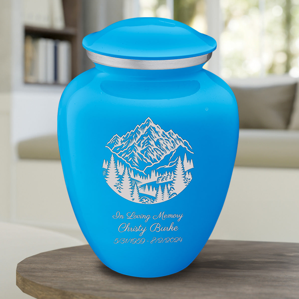 Adult Embrace Racing Blue Rocky Mountains Cremation Urn