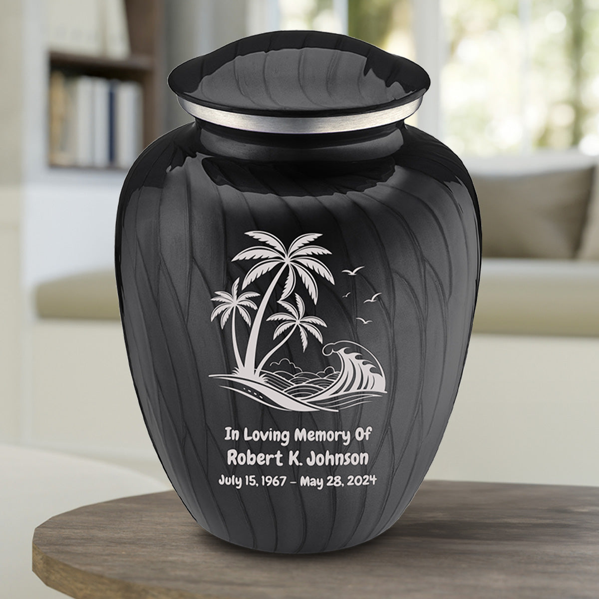 Adult Embrace Pearl Black Palm Beach Cremation Urn