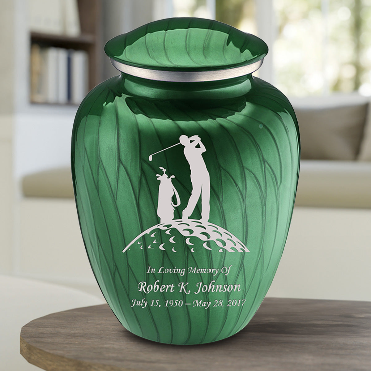Adult Embrace Pearl Green Golf Cremation Urn