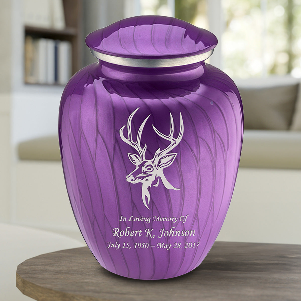 Adult Embrace Pearl Purple Deer Cremation Urn
