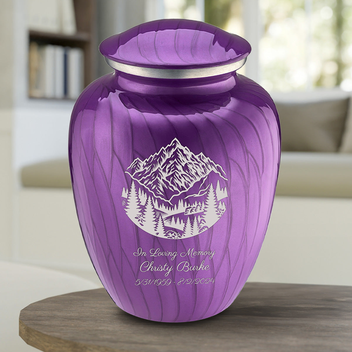 Adult Embrace Pearl Purple Rocky Mountains Cremation Urn