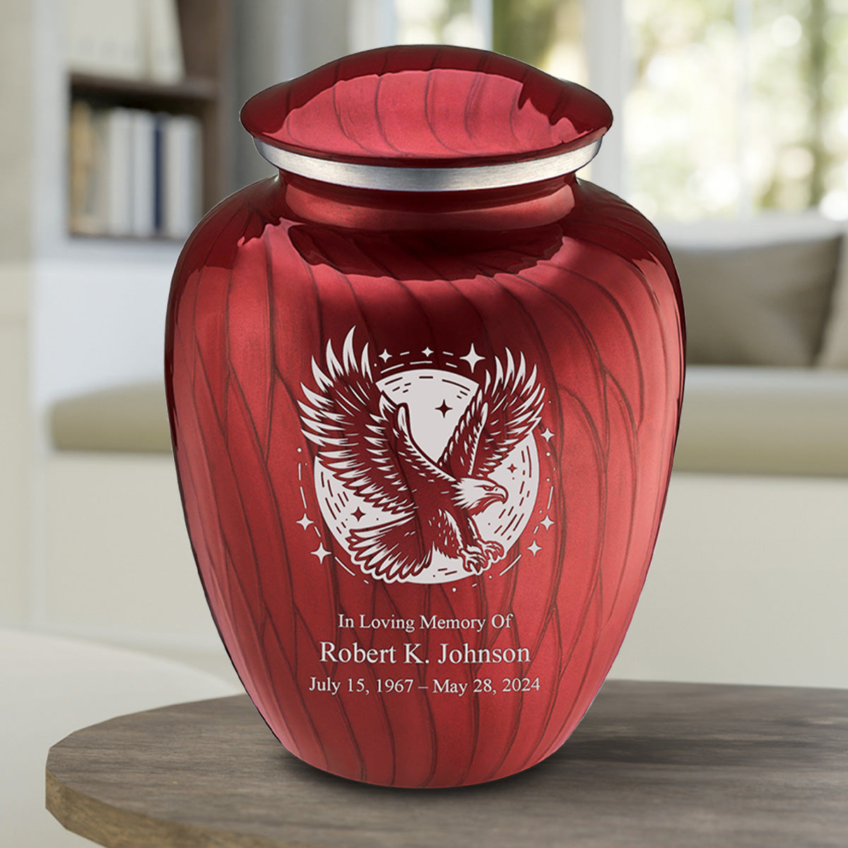 Adult Embrace Pearl Candy Red Flying Eagle Cremation Urn