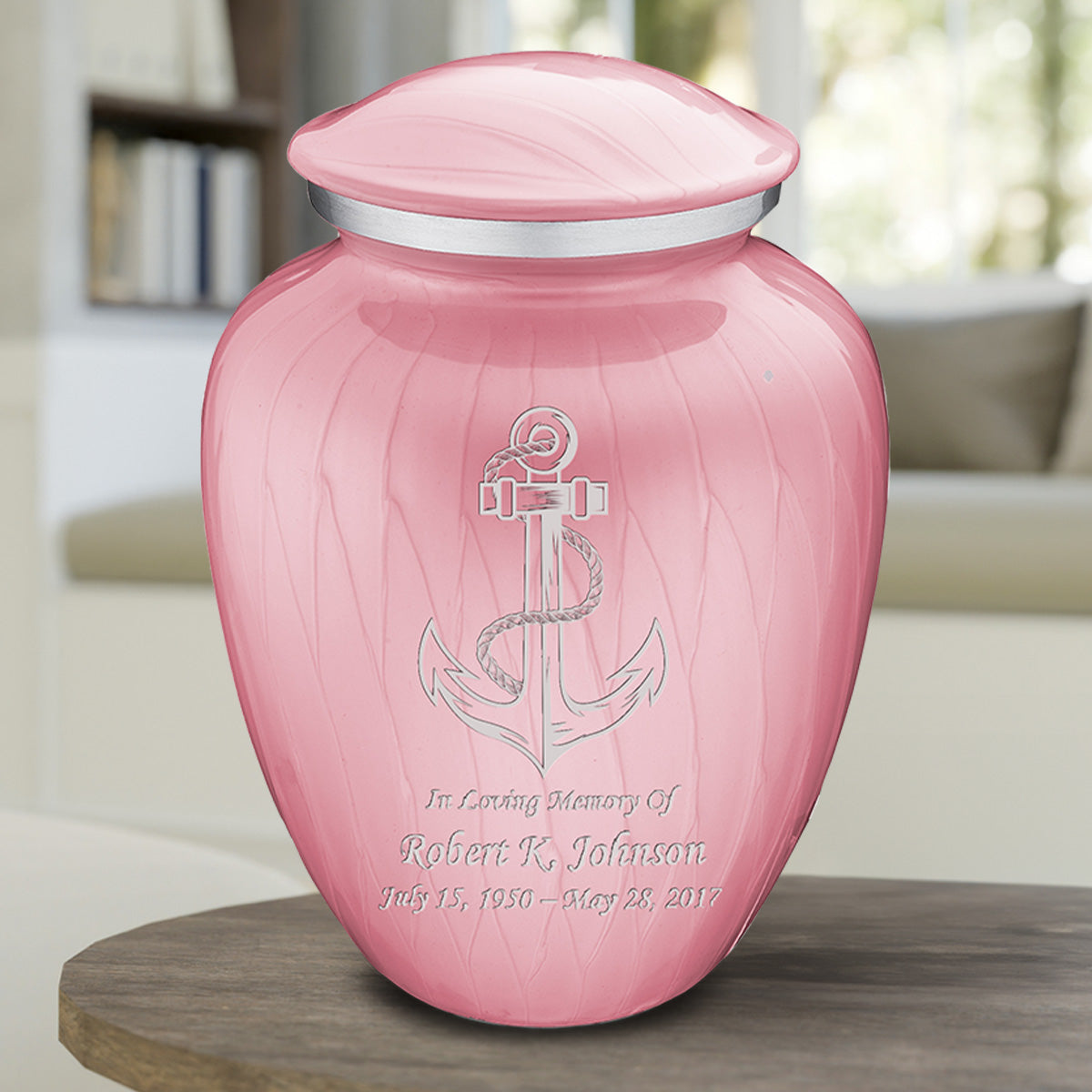 Adult Embrace Pearl Pink Anchor Cremation Urn