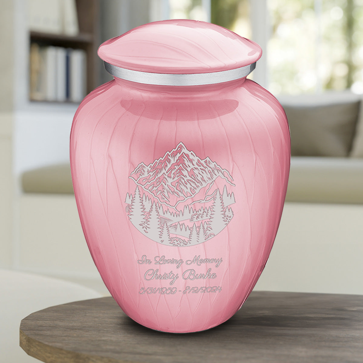 Adult Embrace Pearl Pink Rocky Mountains Cremation Urn