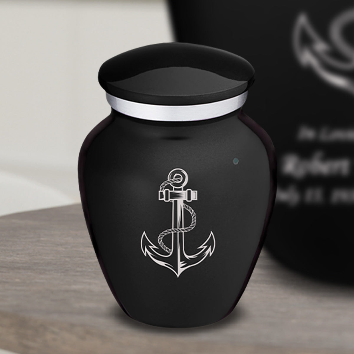 Keepsake Embrace Black Anchor Cremation Urn