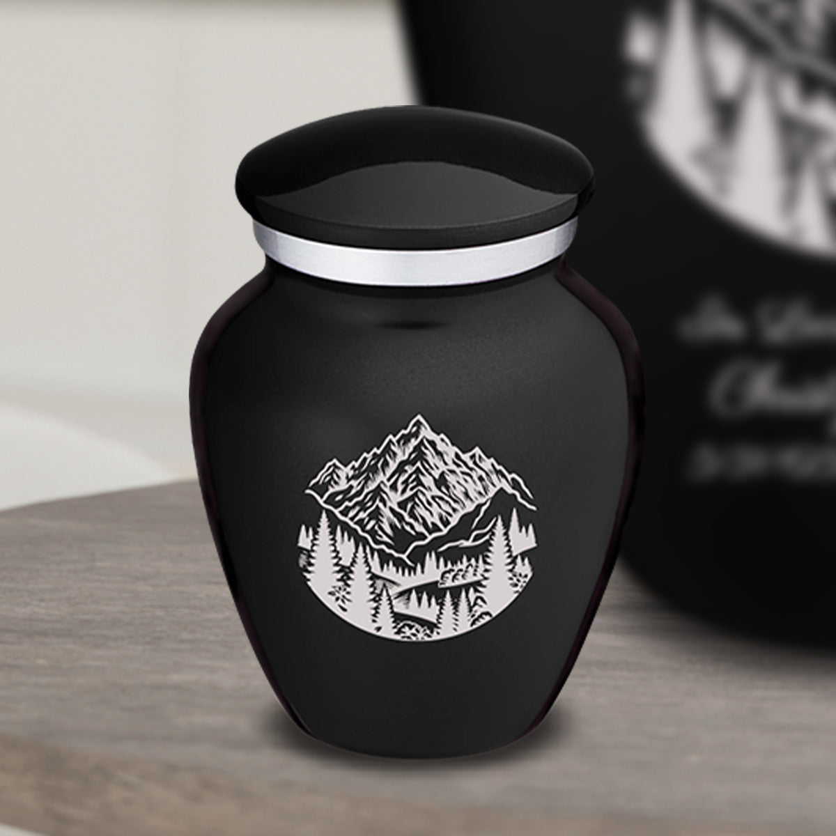 Keepsake Embrace Black Rocky Mountains Cremation Urn