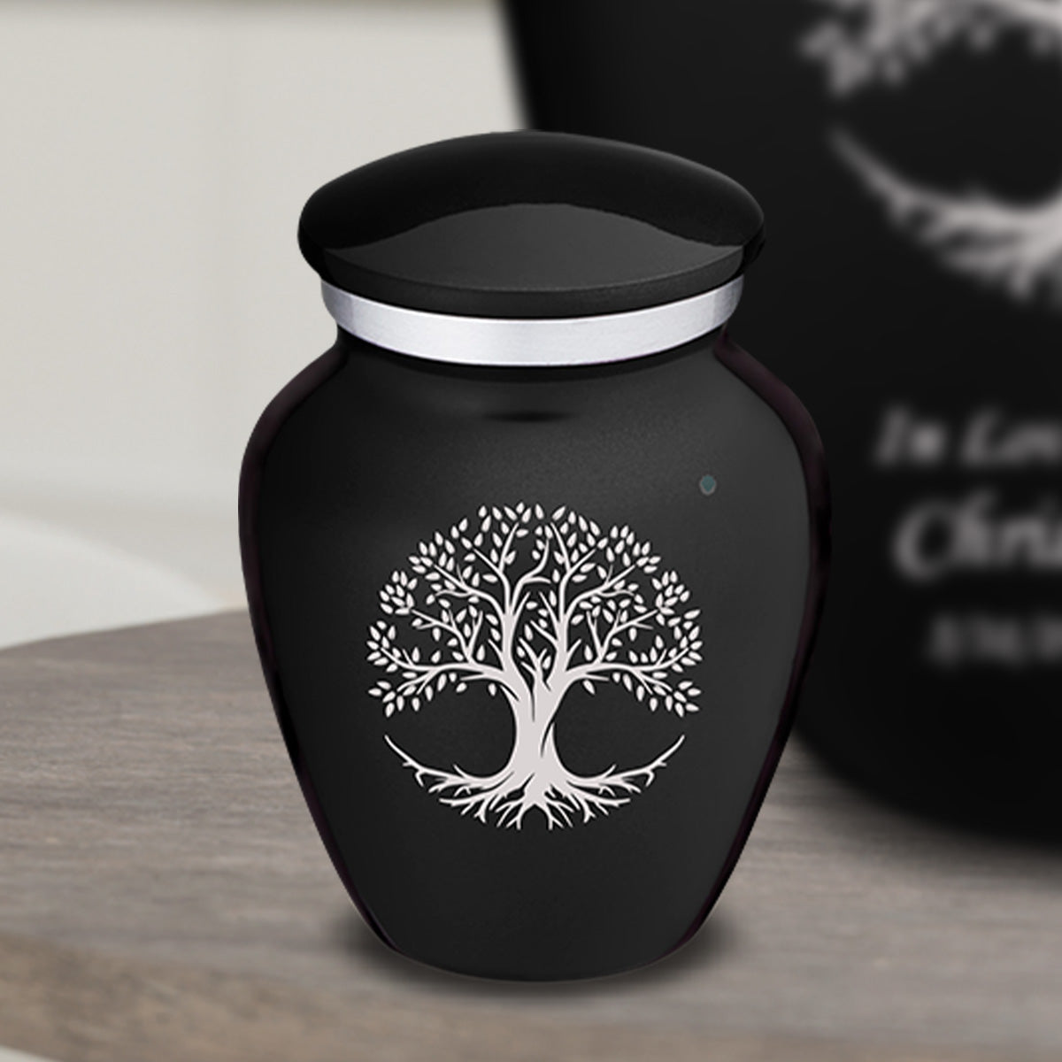 Keepsake Embrace Black Tree of Life Cremation Urn