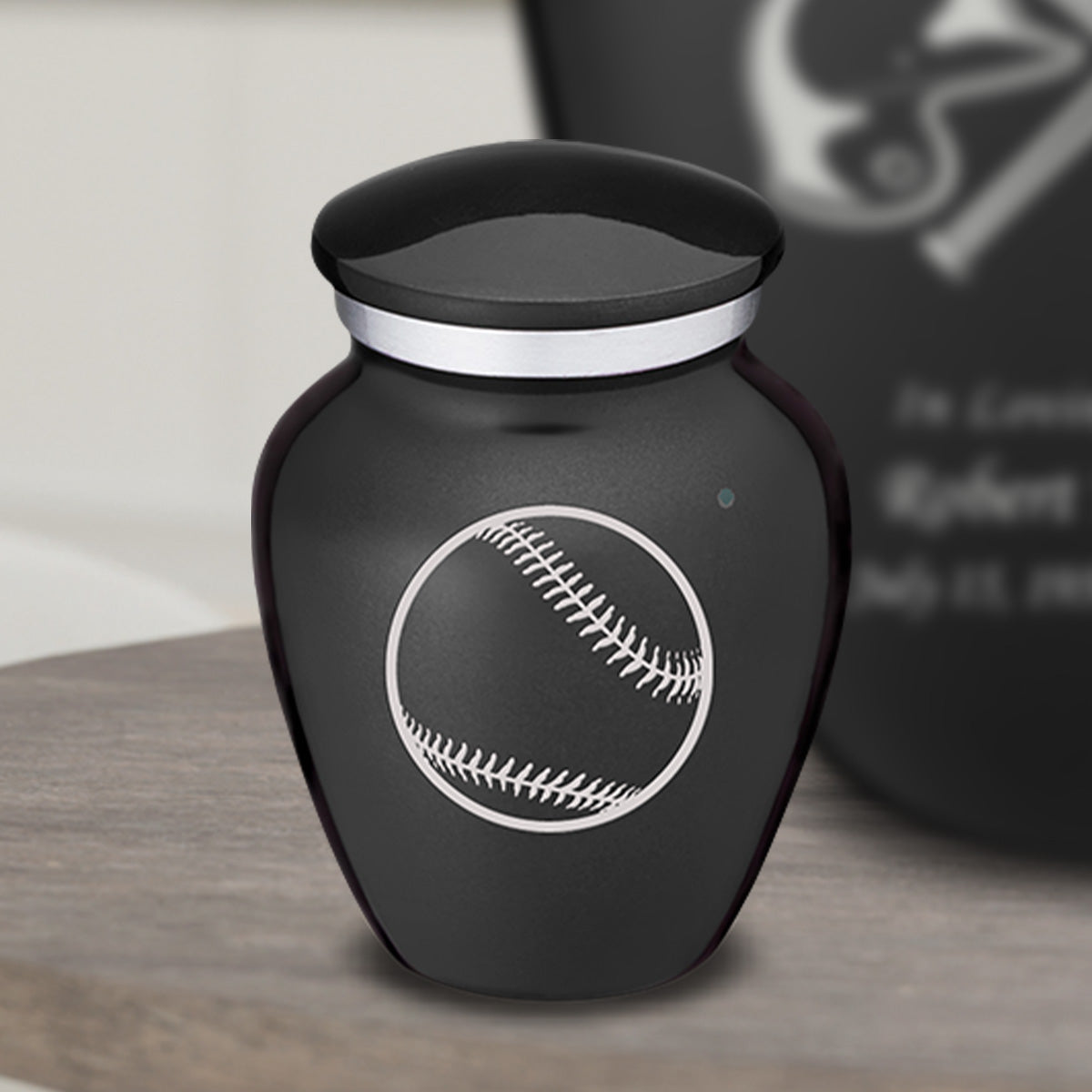 Keepsake Embrace Charcoal Baseball Cremation Urn