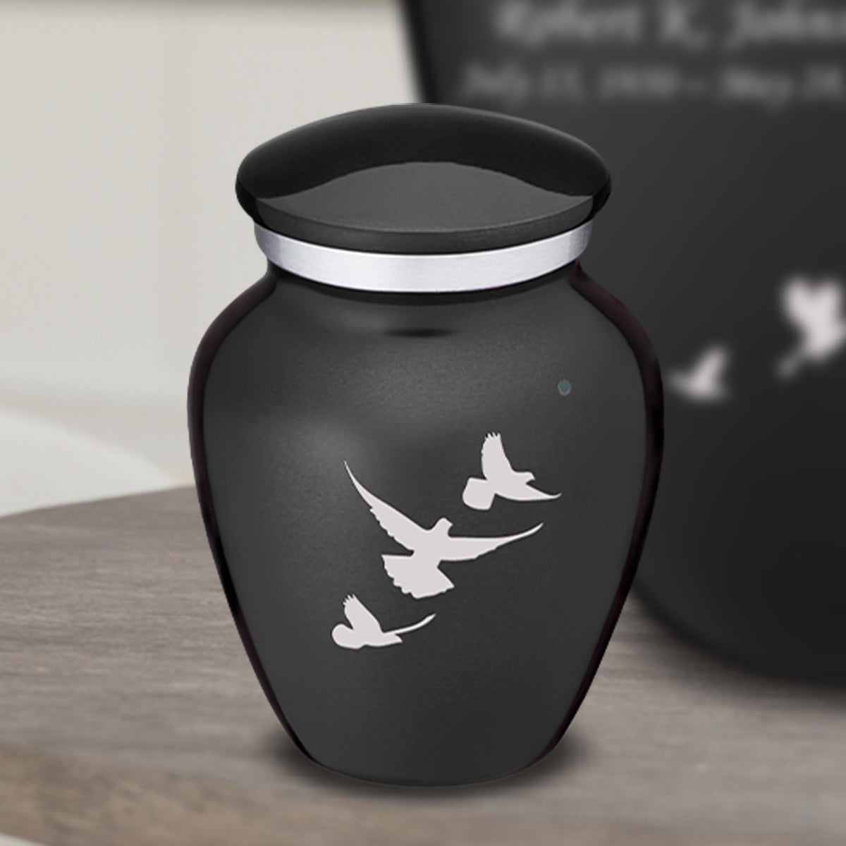 Keepsake Embrace Charcoal Doves Cremation Urn