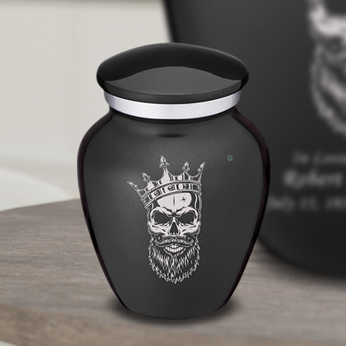 Keepsake Embrace Charcoal Skull Cremation Urn