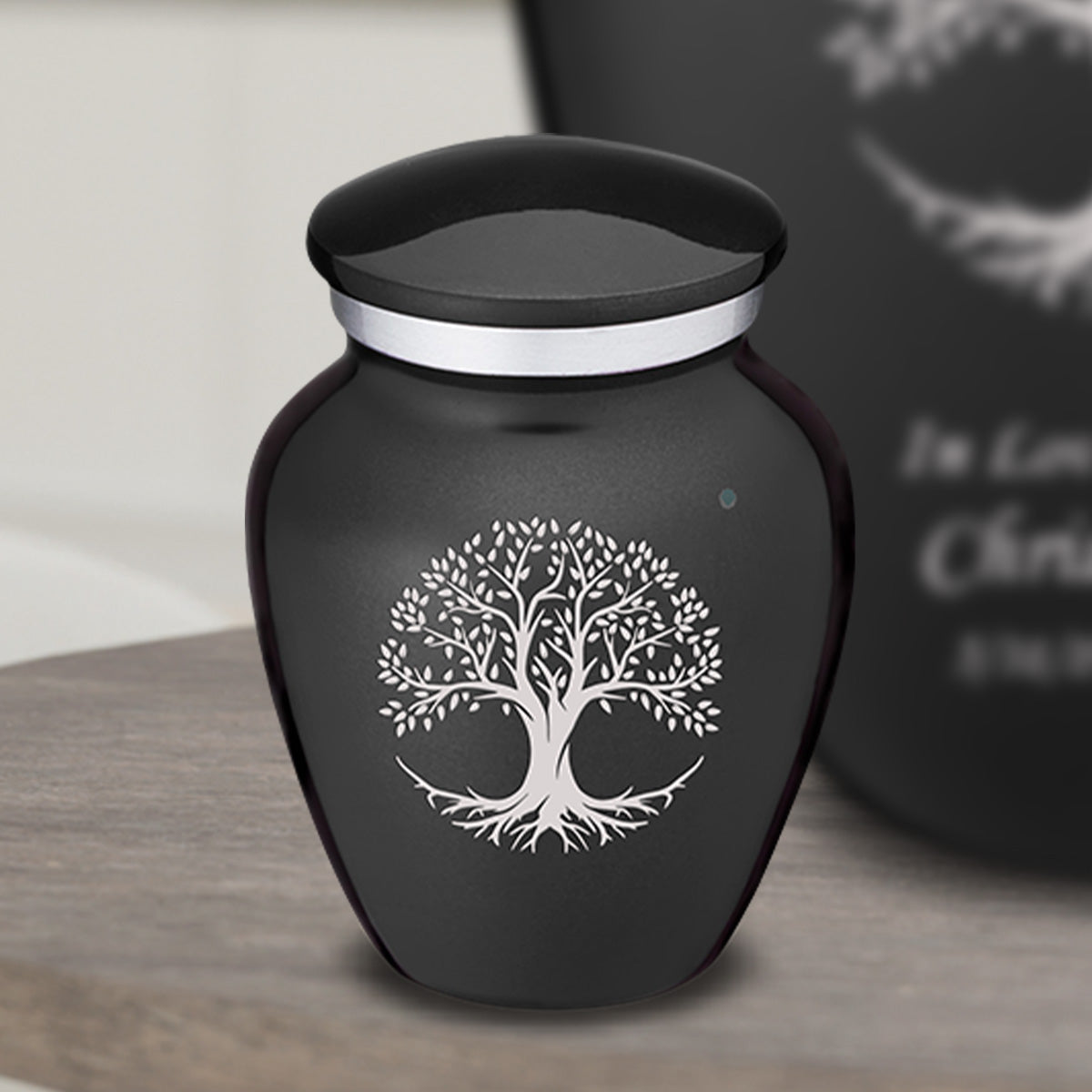 Keepsake Embrace Charcoal Tree of Life Cremation Urn