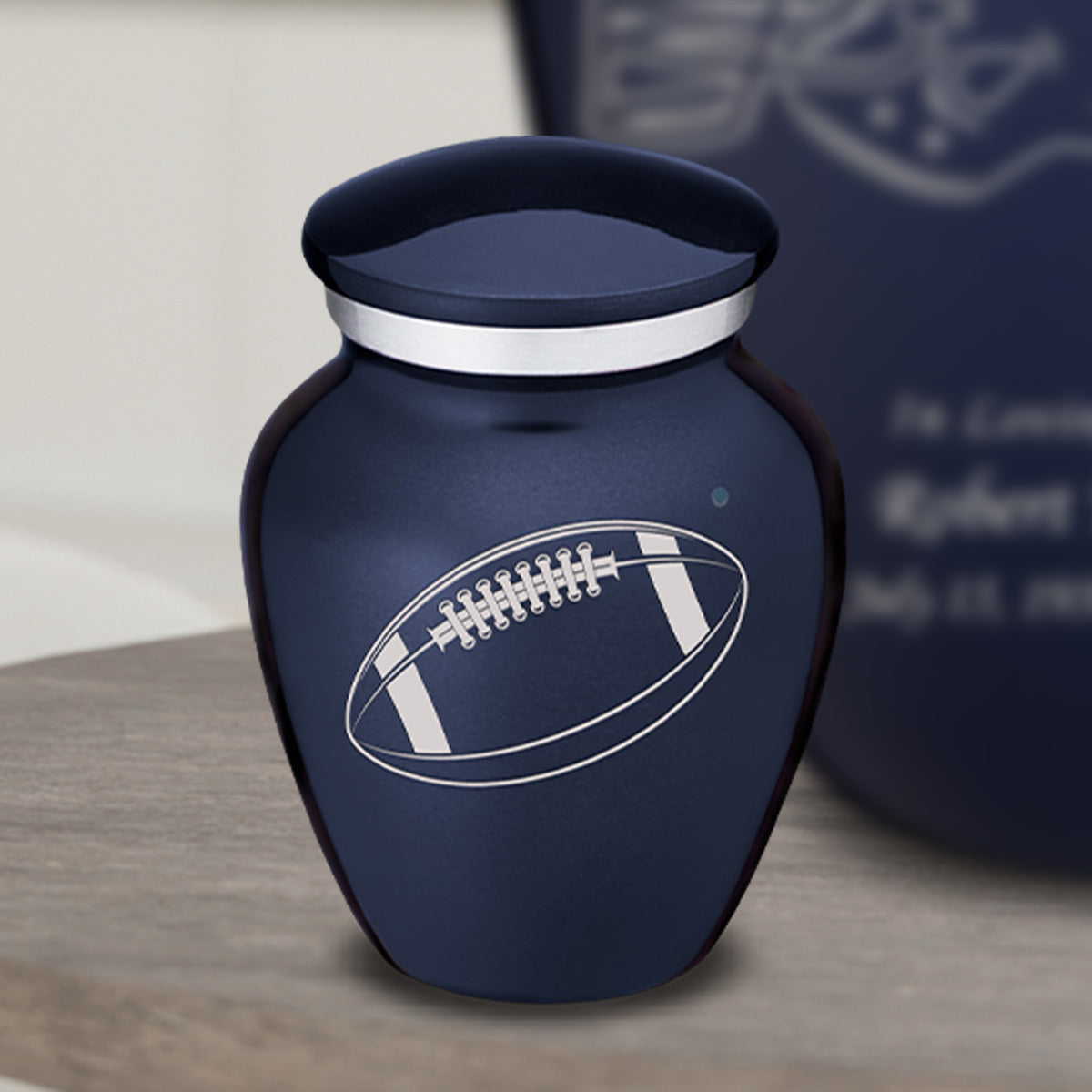Keepsake Embrace Cobalt Football Cremation Urn