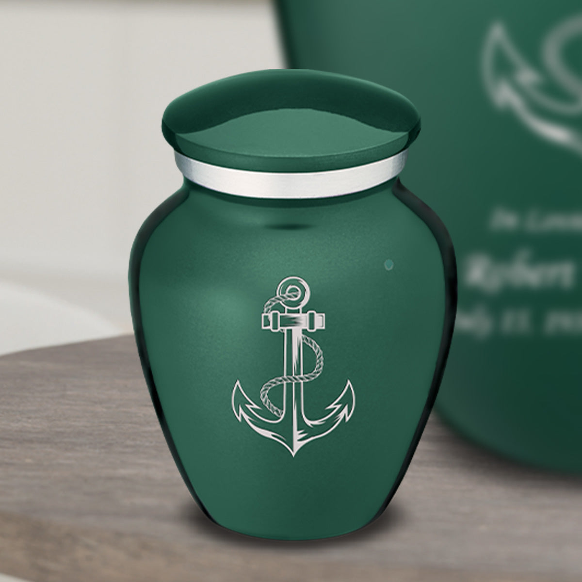 Keepsake Embrace Green Anchor Cremation Urn