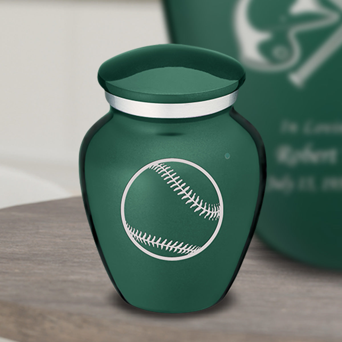 Keepsake Embrace Green Baseball Cremation Urn