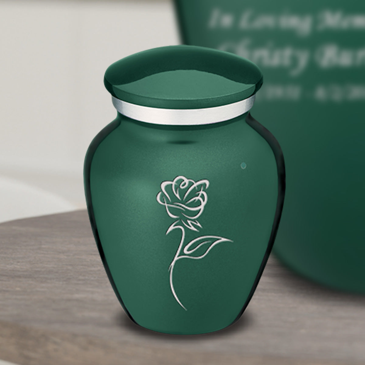Keepsake Embrace Green Rose Cremation Urn