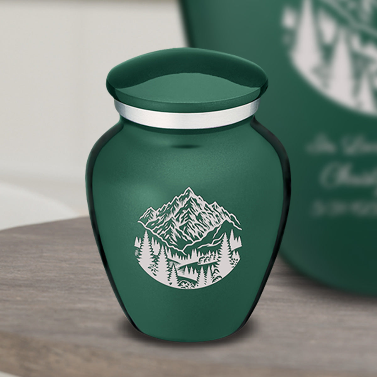 Keepsake Embrace Green Rocky Mountains Cremation Urn