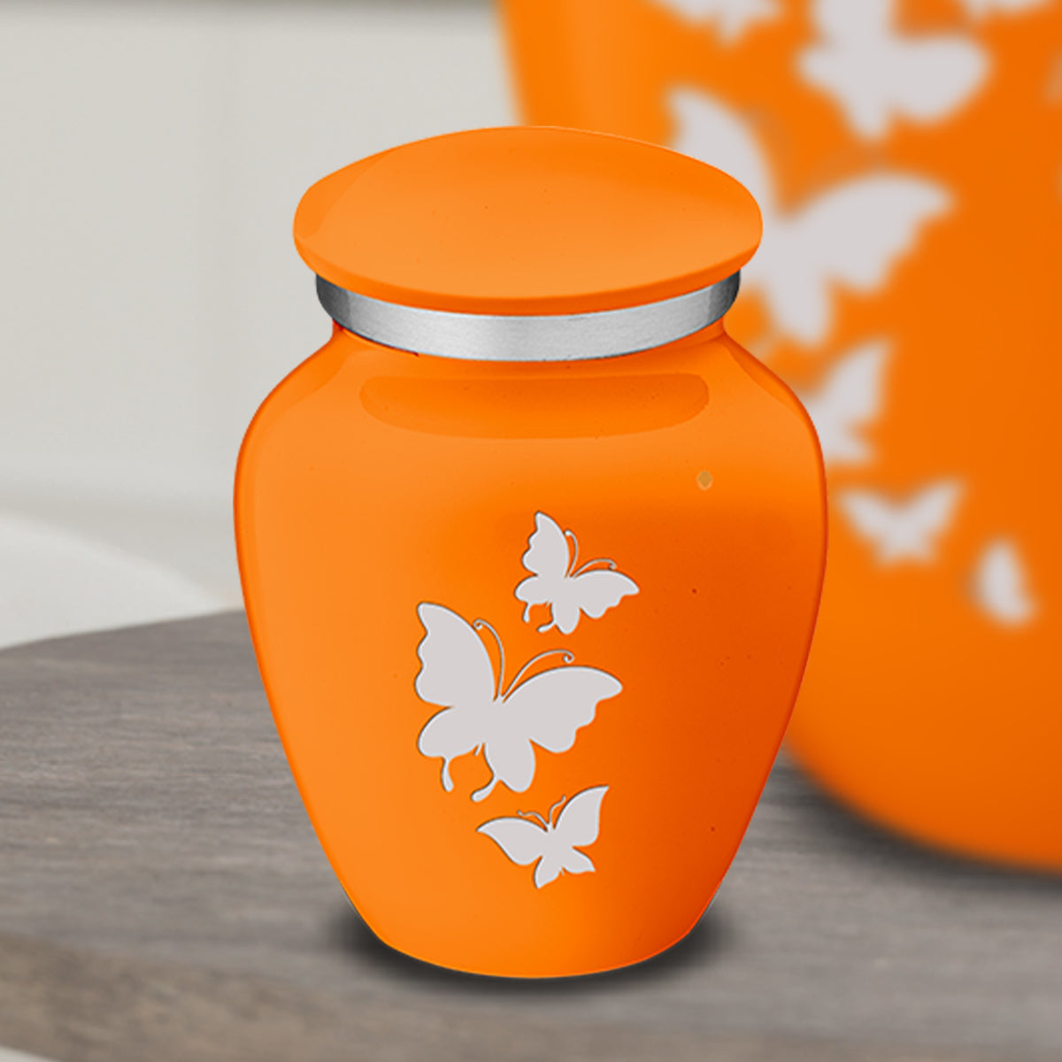 Keepsake Embrace Burnt Orange Butterflies Cremation Urn