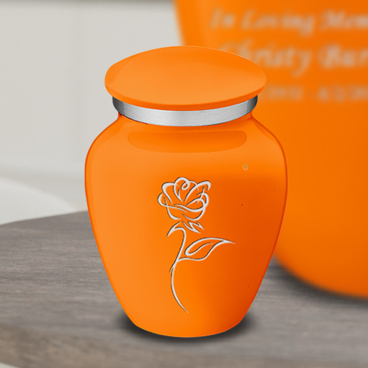 Keepsake Embrace Burnt Orange Rose Cremation Urn