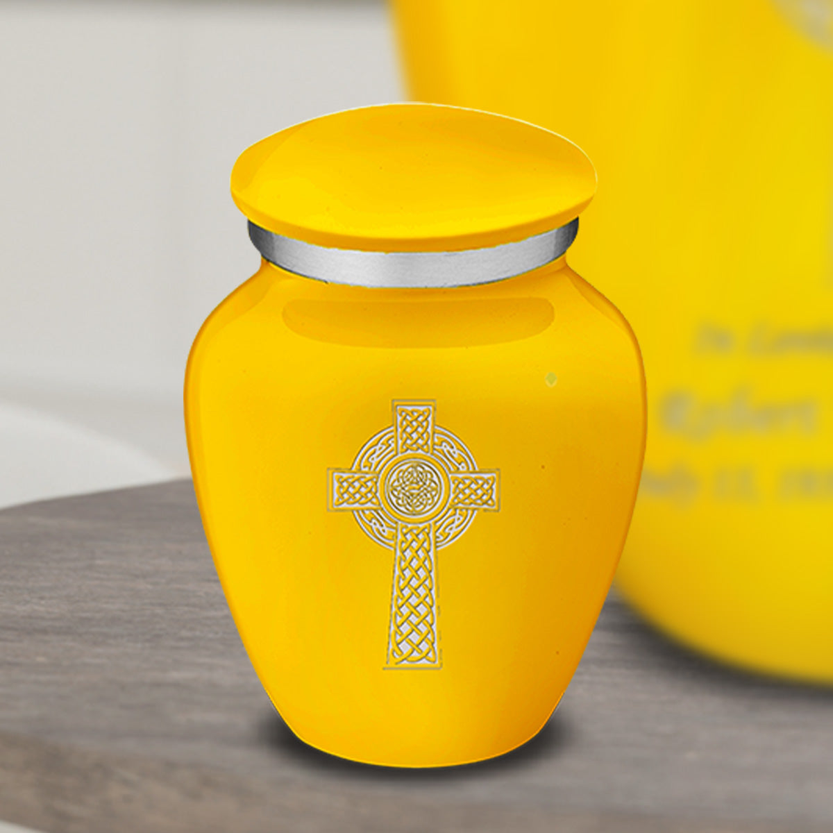 Keepsake Embrace Yellow Celtic Cross Cremation Urn