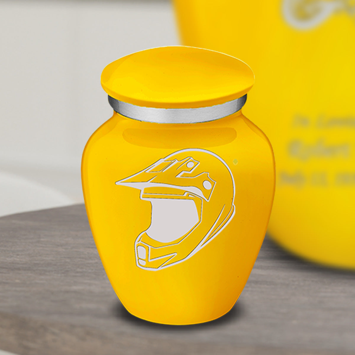 Keepsake Embrace Yellow Dirt Bike Cremation Urn