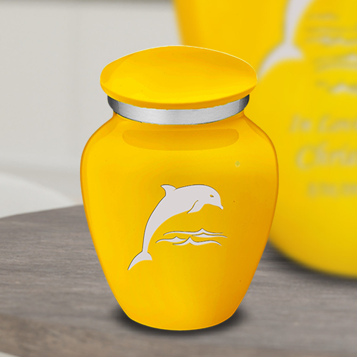 Keepsake Embrace Yellow Dolphin Cremation Urn