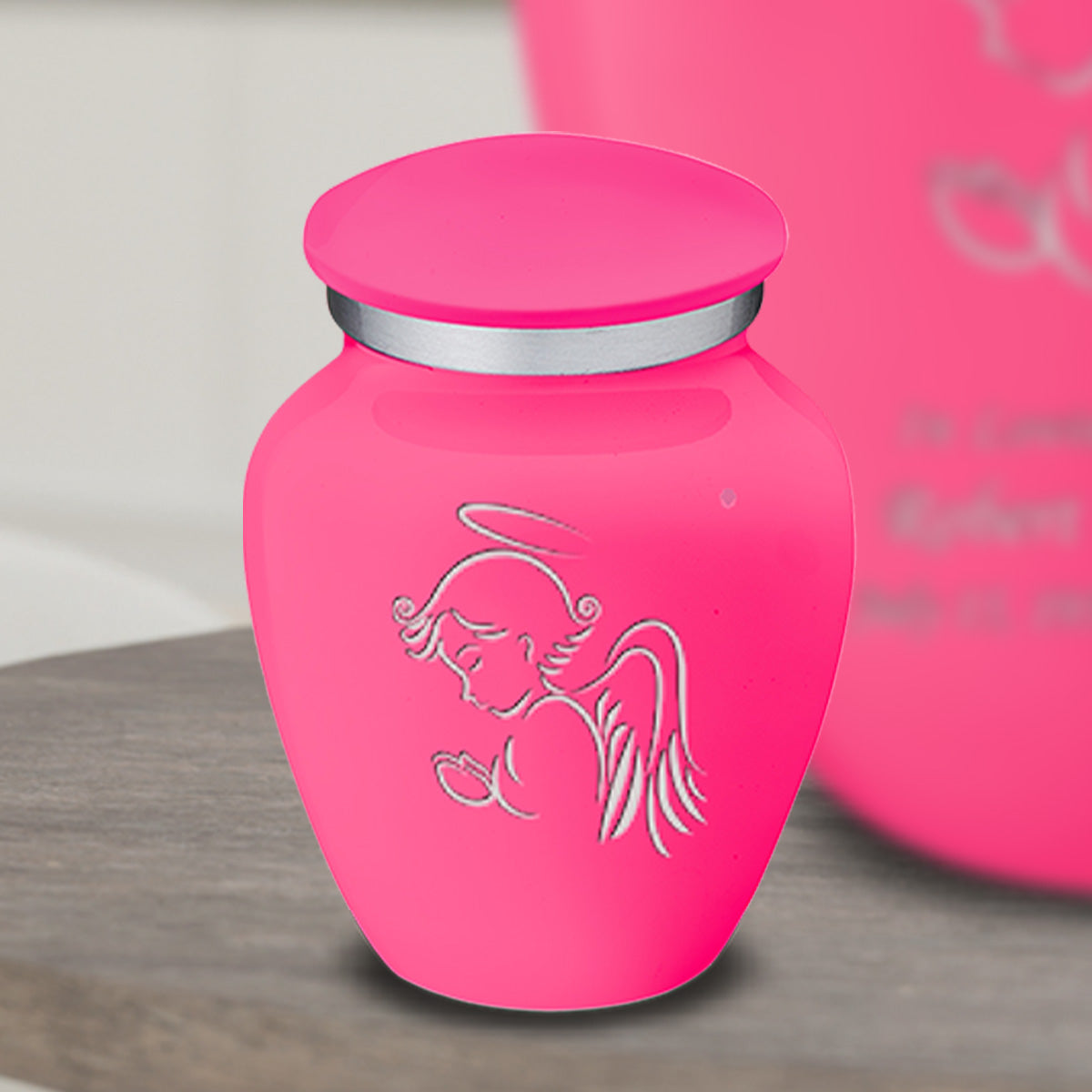 Keepsake Embrace Bright Pink Angel Cremation Urn