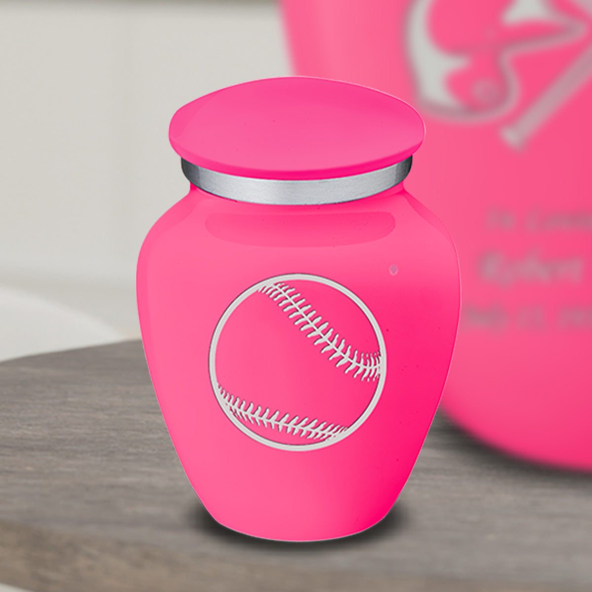 Keepsake Embrace Bright Pink Baseball Cremation Urn