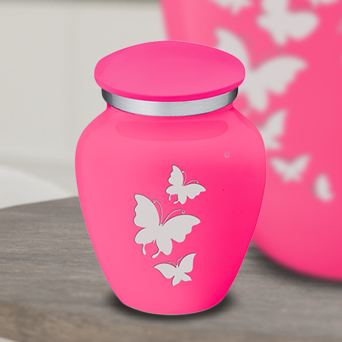Keepsake Embrace Bright Pink Butterflies Cremation Urn