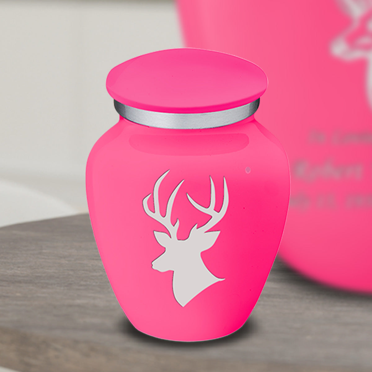 Keepsake Embrace Bright Pink Deer Cremation Urn